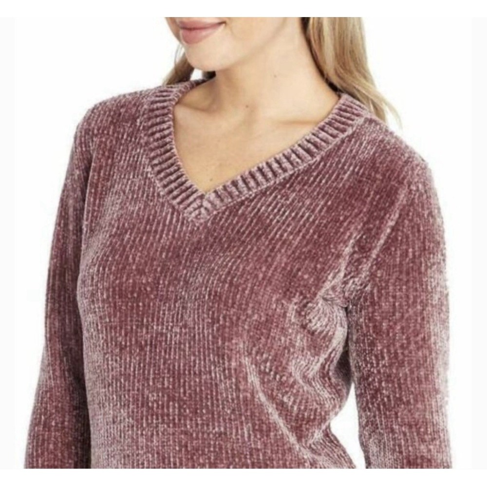 Orvis Women Chenille Sweater Large Old Rose Velvet Soft Stretchy Gorpcore Winter